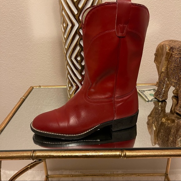 LAREDO 62312  Red Leather Roper Western Cowboy Boots - Picture 5 of 10